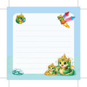 กระดาษโน้ตพญานาค | ลายมงคลสไตล์ไทย